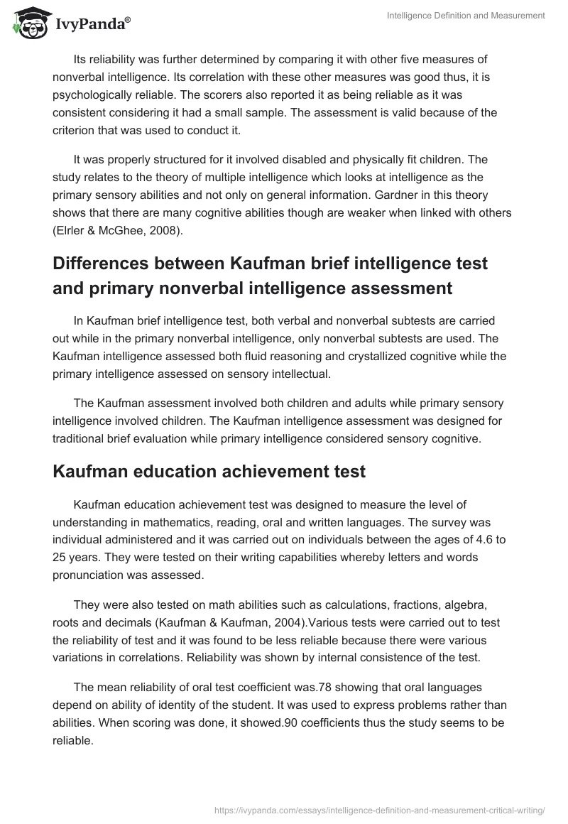 Intelligence Definition and Measurement. Page 3