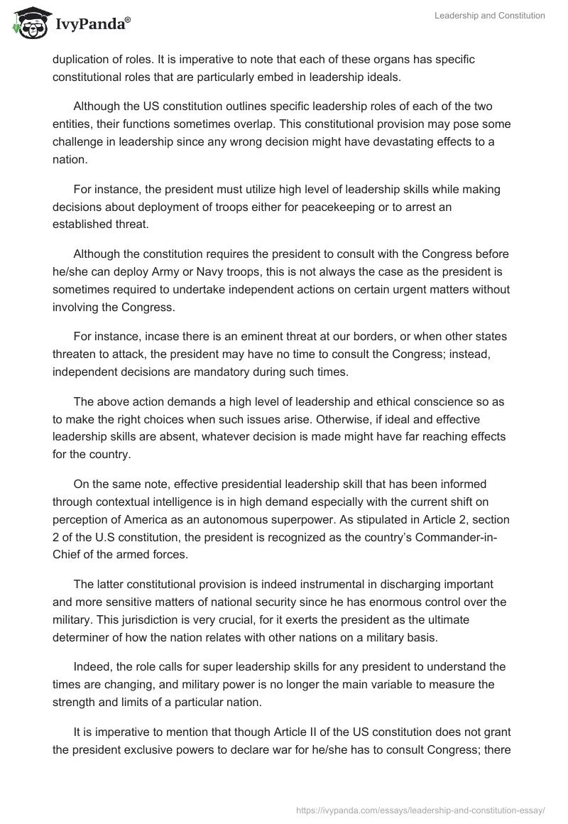 Leadership and Constitution. Page 2