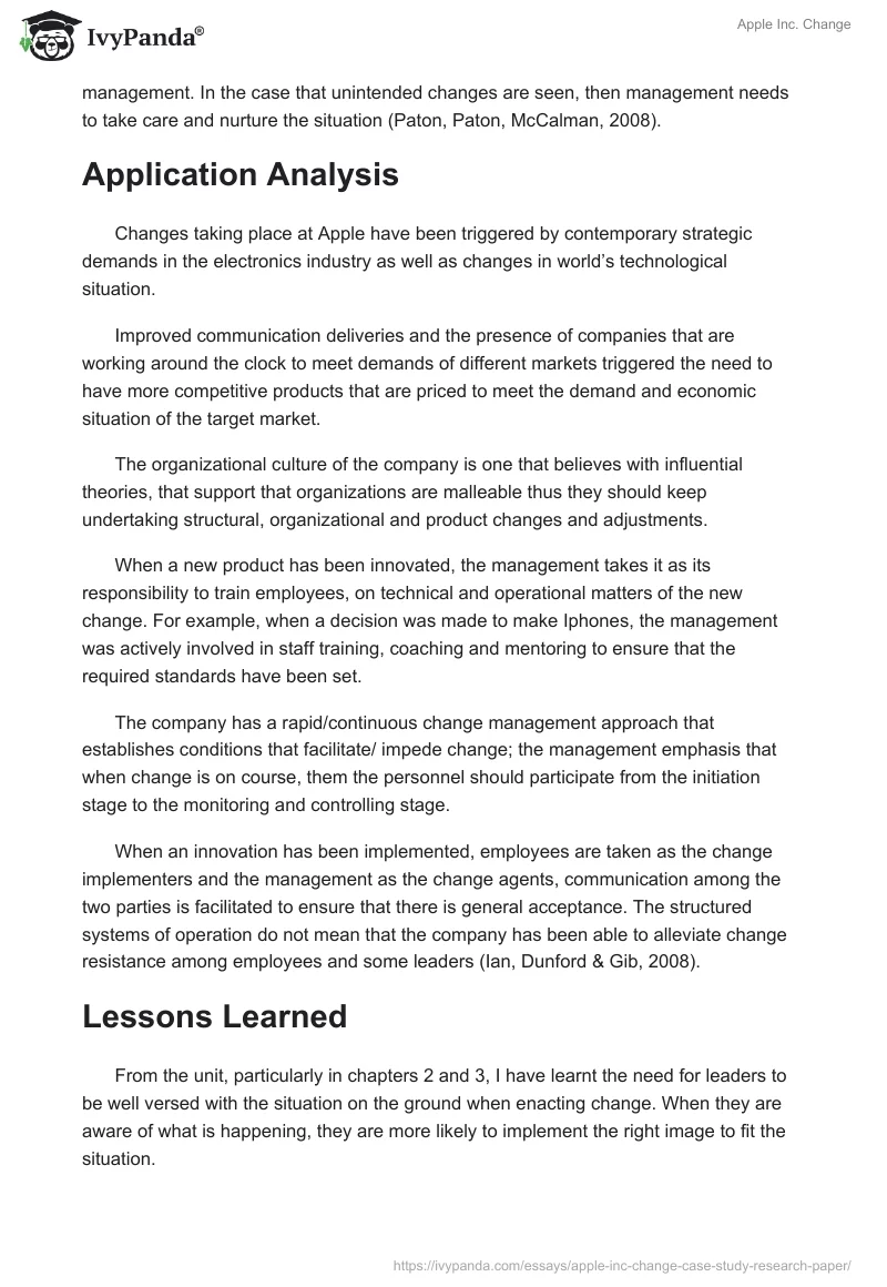 Apple Inc. Change. Page 2