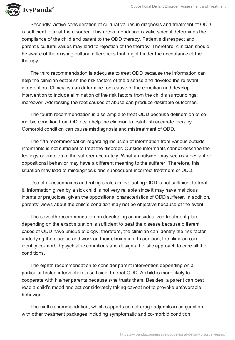 Oppositional Defiant Disorder: Assessment and Treatment. Page 2