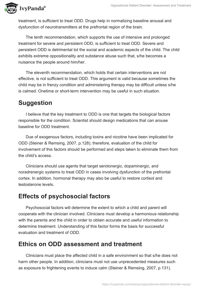 Oppositional Defiant Disorder: Assessment and Treatment. Page 3