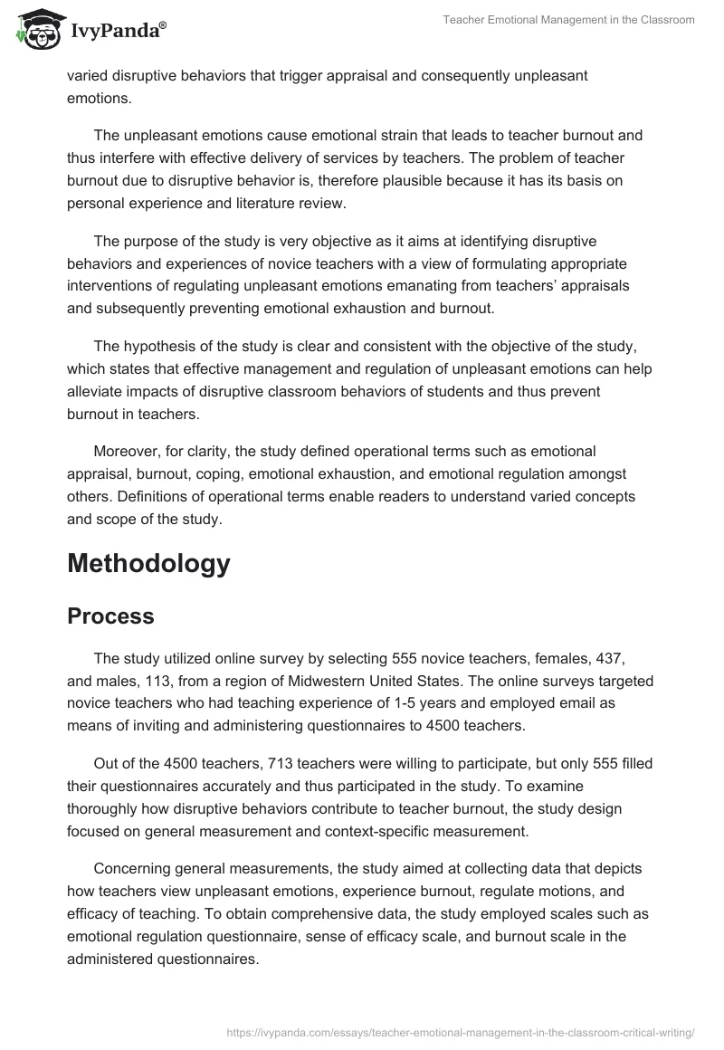 Teacher Emotional Management in the Classroom. Page 2