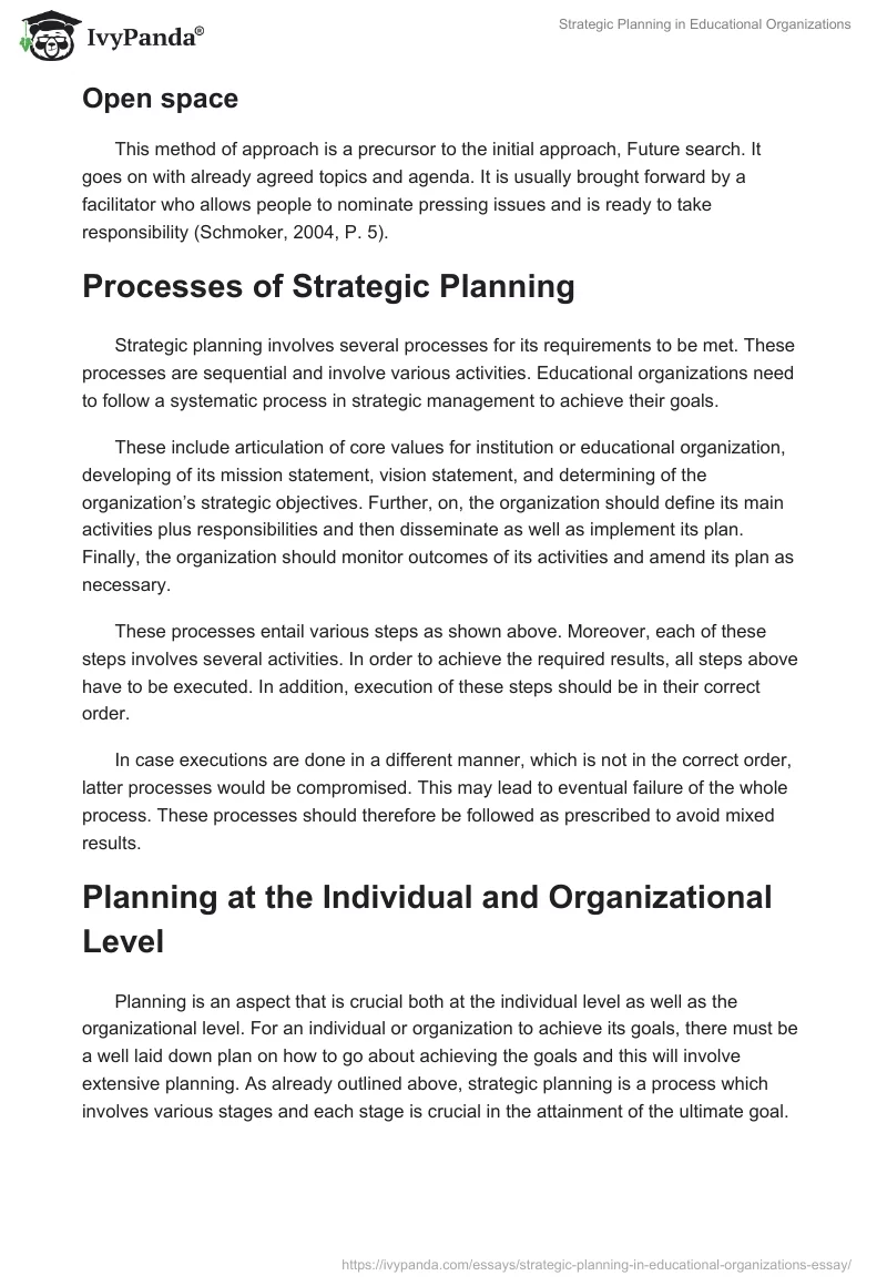 Strategic Planning in Educational Organizations. Page 3