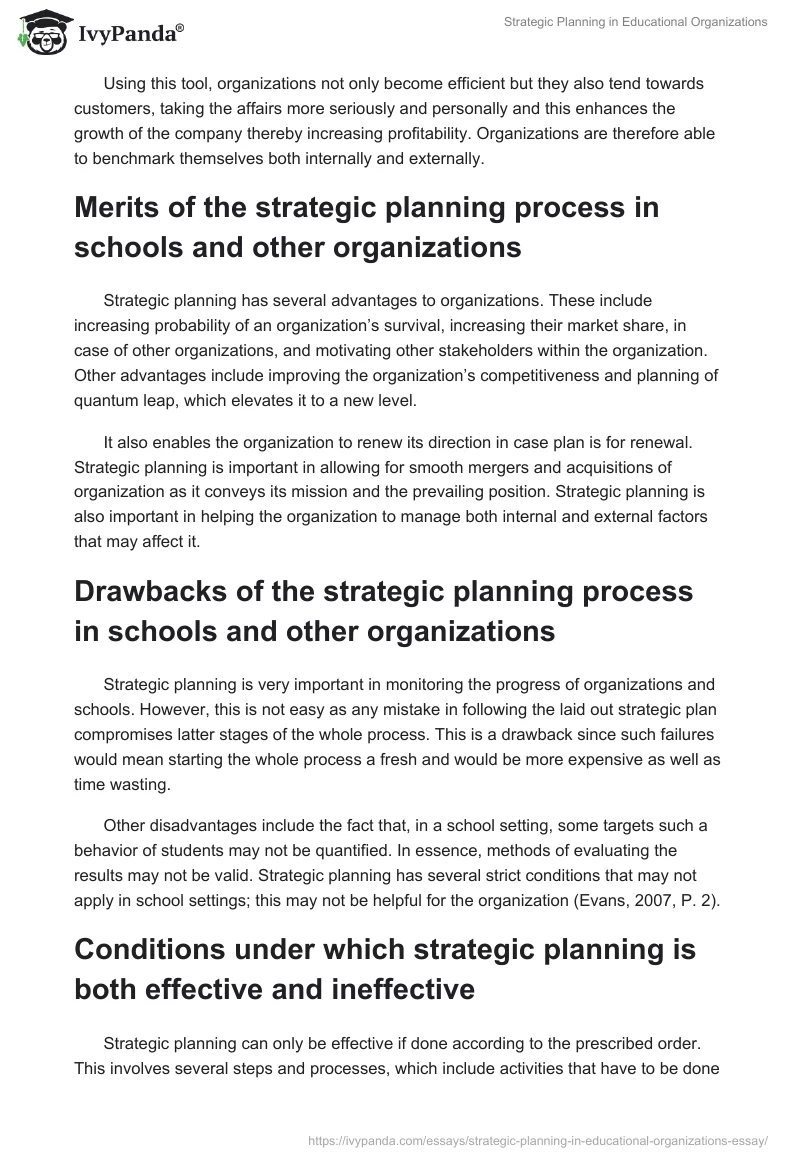 Strategic Planning in Educational Organizations. Page 5