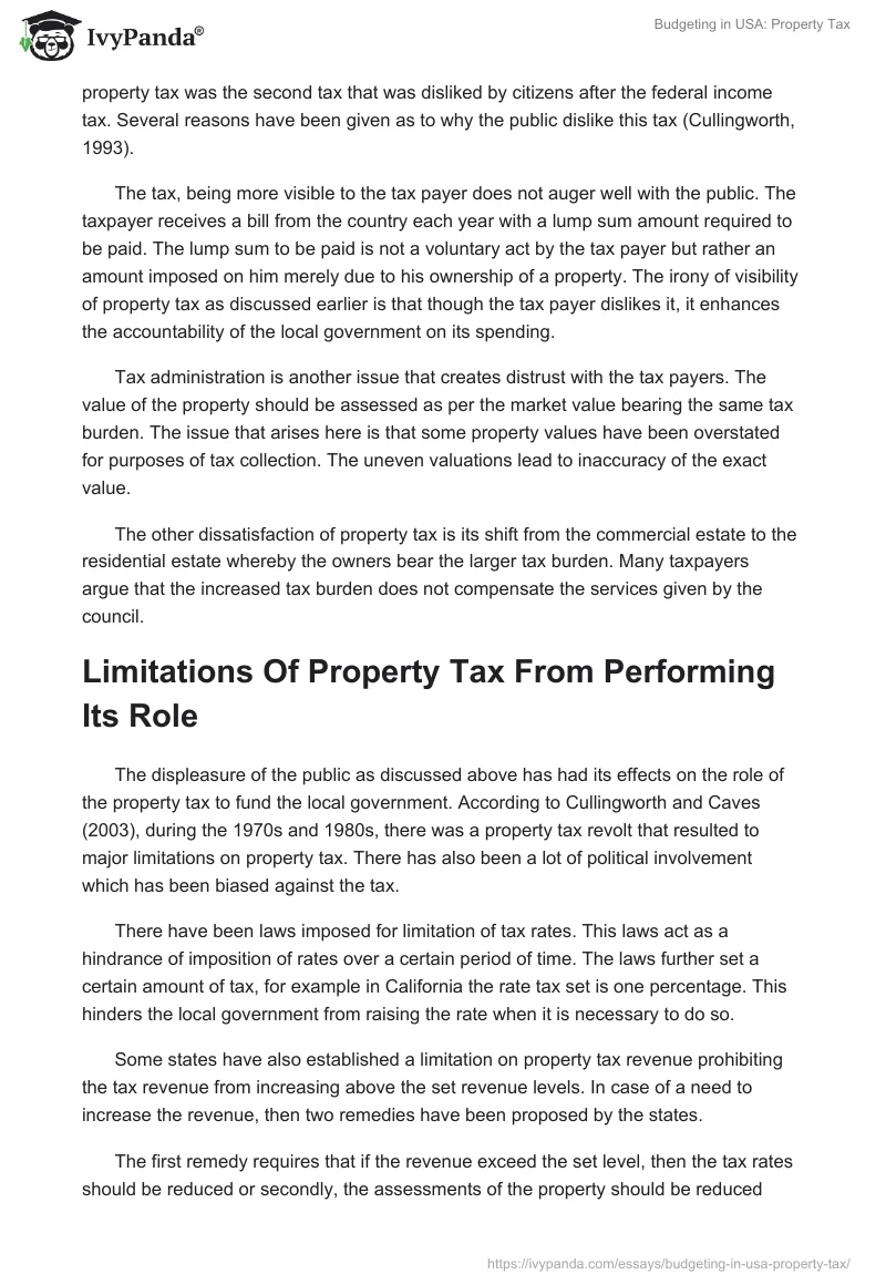 Budgeting in USA: Property Tax. Page 4