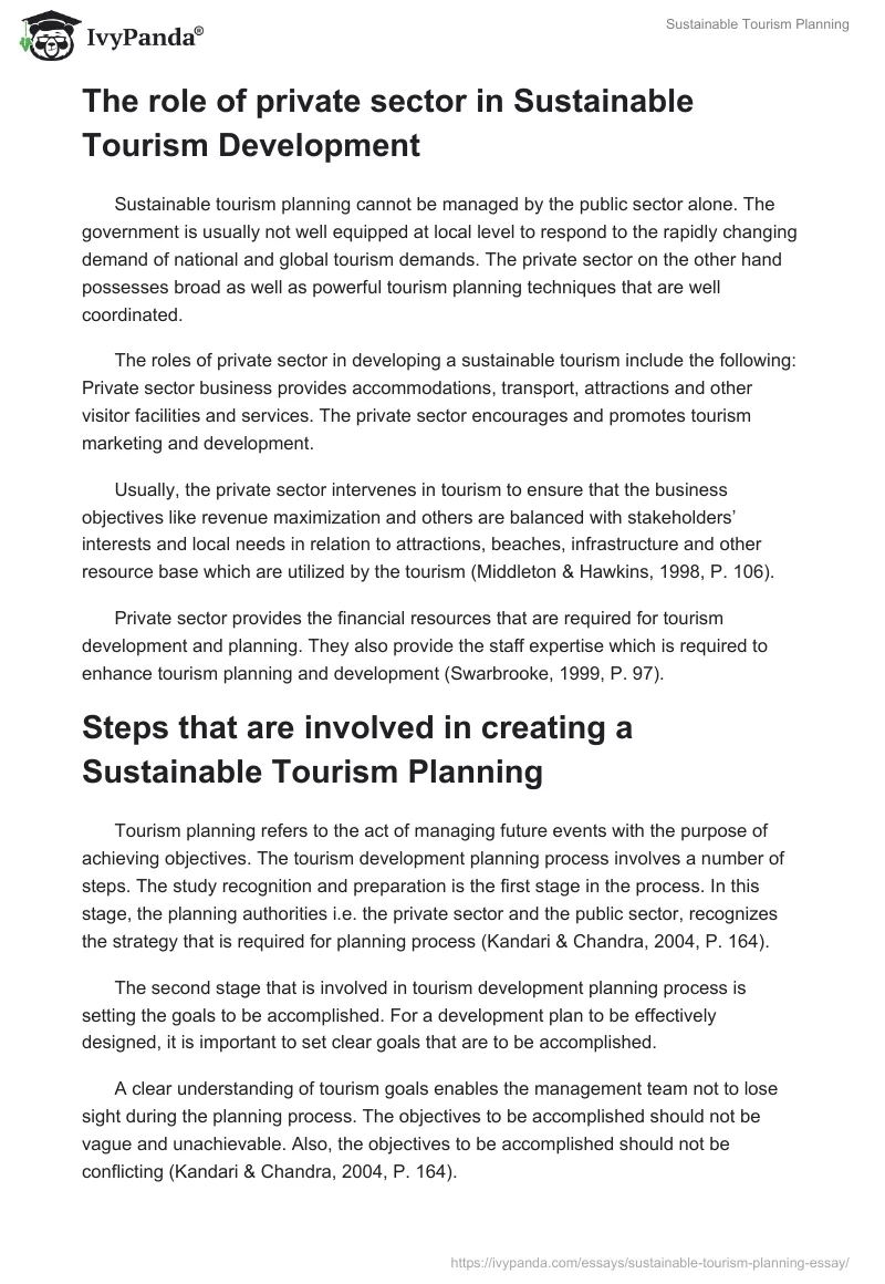 Sustainable Tourism Planning. Page 3