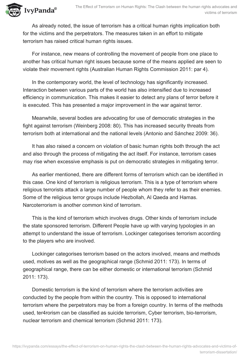 The Effect of Terrorism on Human Rights: The Clash Between the Human Rights Advocates and Victims of Terrorism. Page 3