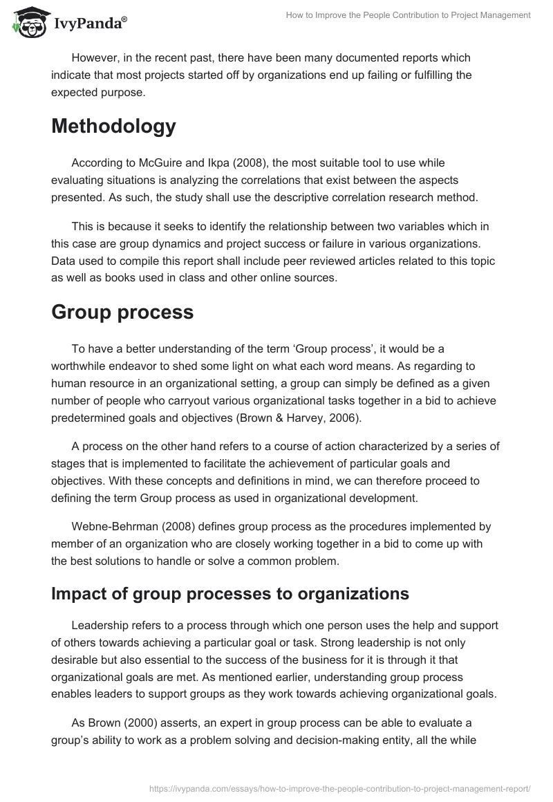 How to Improve the People Contribution to Project Management. Page 2