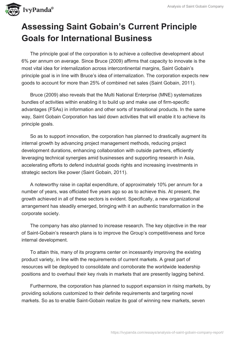 Analysis of Saint Gobain Company. Page 3