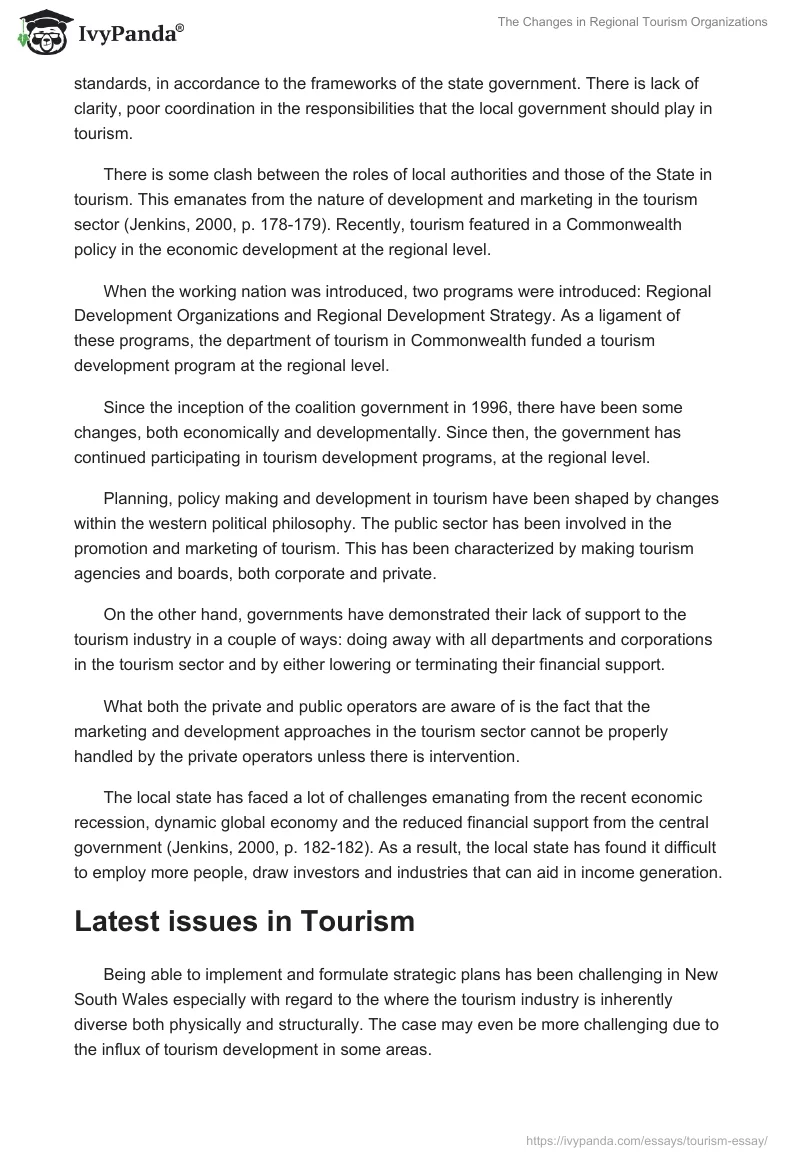 The Changes in Regional Tourism Organizations. Page 2