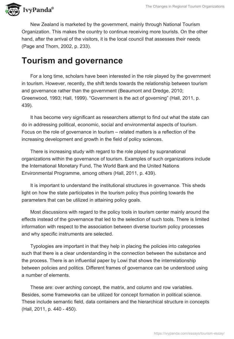 The Changes in Regional Tourism Organizations. Page 4