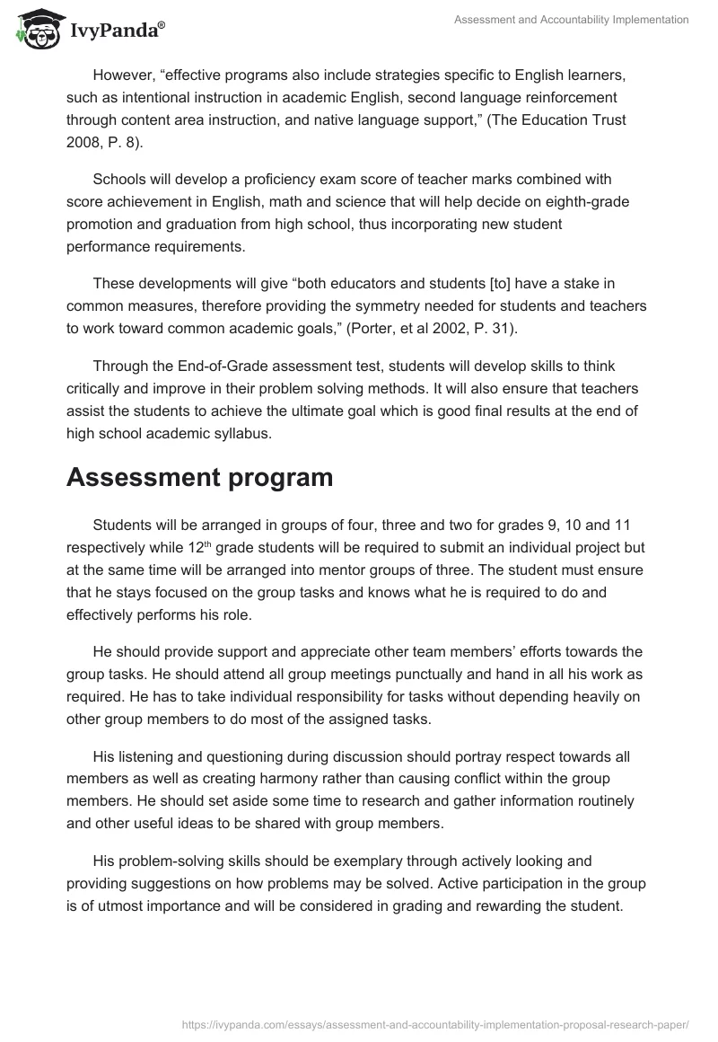 Assessment and Accountability Implementation. Page 3
