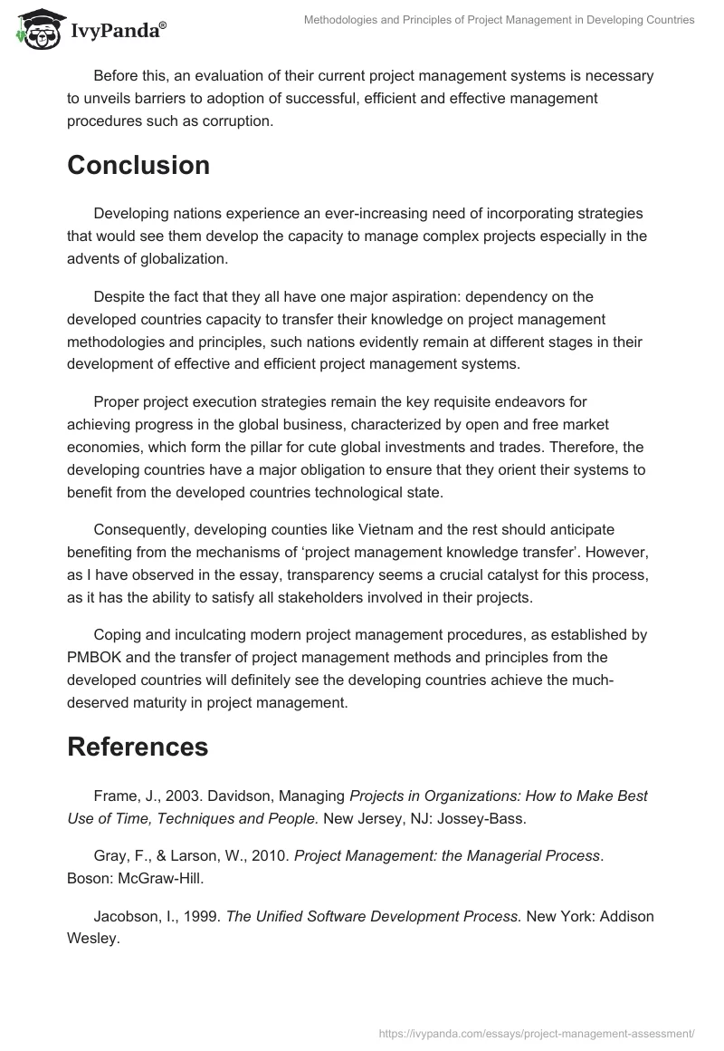 Methodologies and Principles of Project Management in Developing Countries. Page 4
