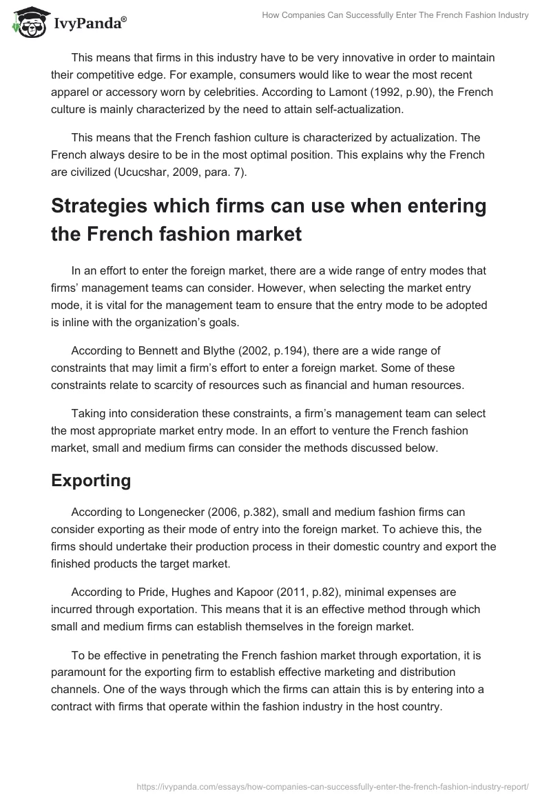 How Companies Can Successfully Enter The French Fashion Industry. Page 5