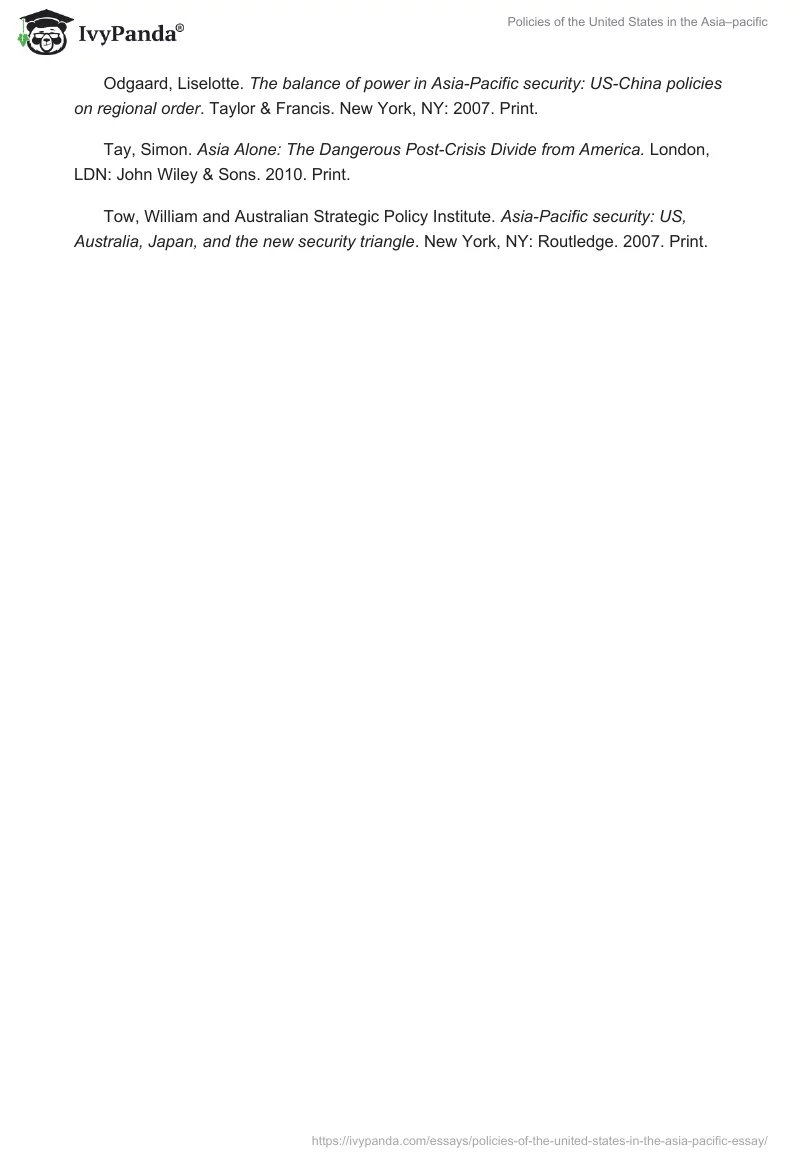 Policies of the United States in the Asia–pacific. Page 4