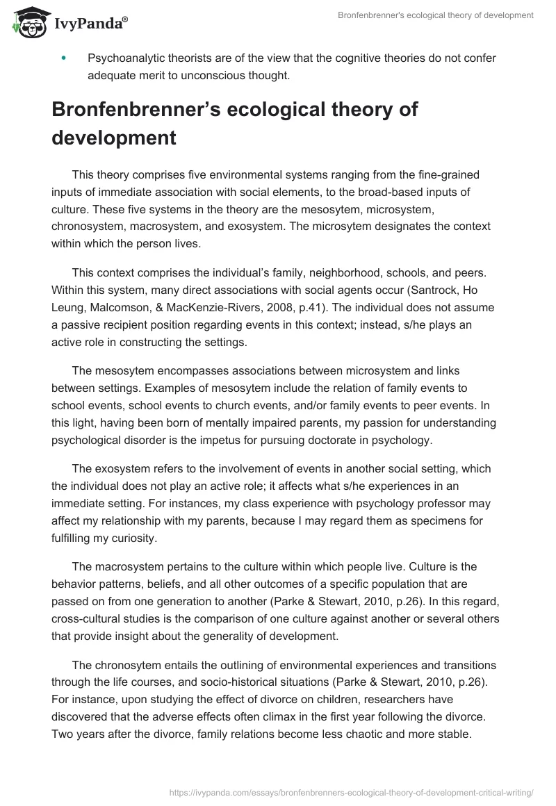 Bronfenbrenner's ecological theory of development. Page 4