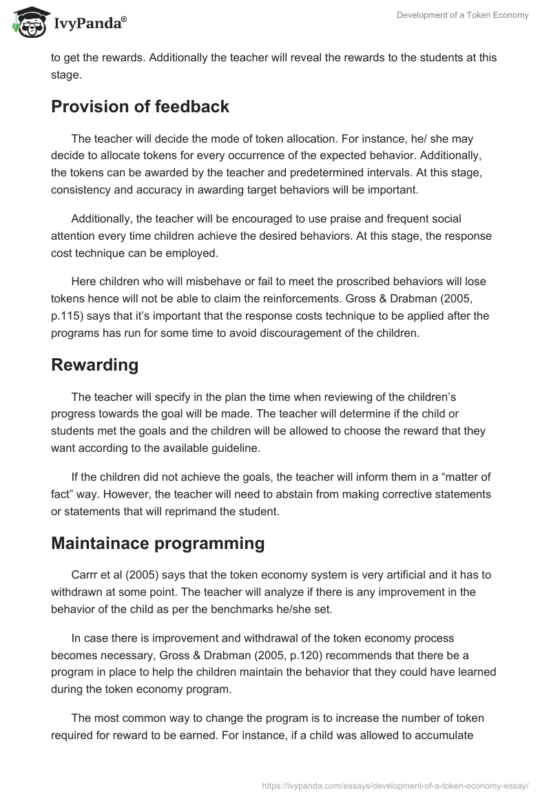 Development of a Token Economy. Page 5