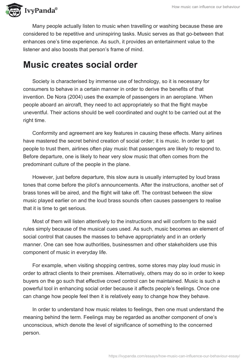 How Music Can Influence Our Behaviour. Page 3