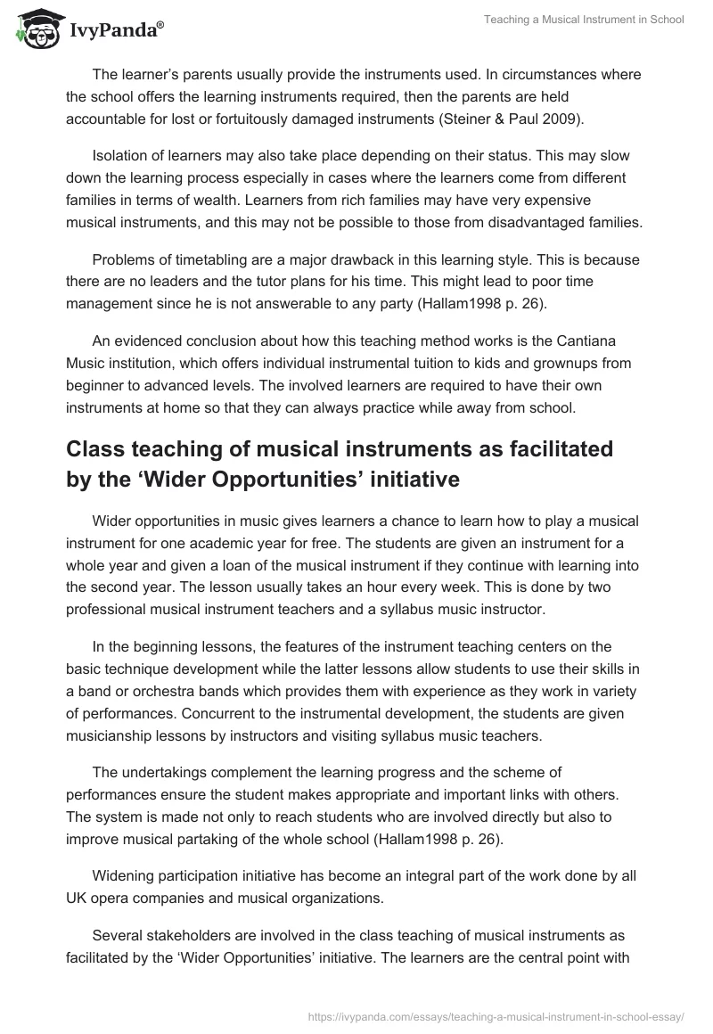 Teaching a Musical Instrument in School. Page 4