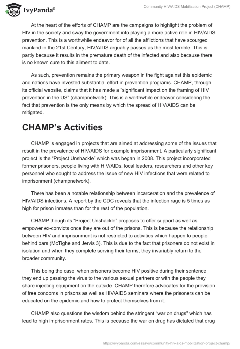Community HIV/AIDS Mobilization Project (CHAMP). Page 2