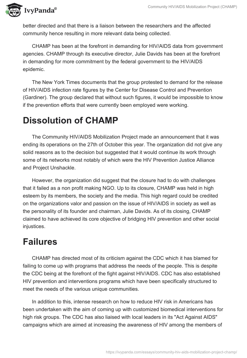 Community HIV/AIDS Mobilization Project (CHAMP). Page 5