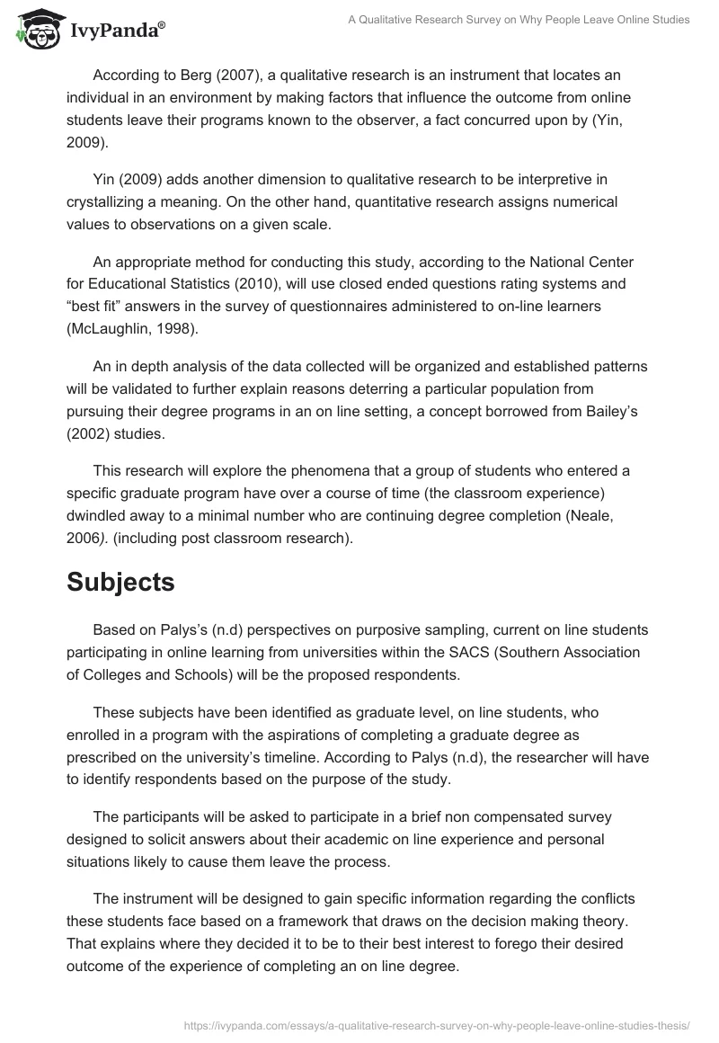 A Qualitative Research Survey on Why People Leave Online Studies. Page 2