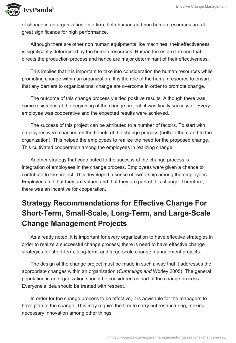 Effective Change Management. Page 2