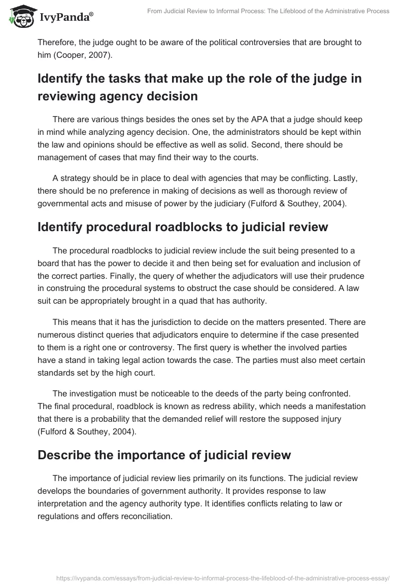 From Judicial Review to Informal Process: The Lifeblood of the Administrative Process. Page 2