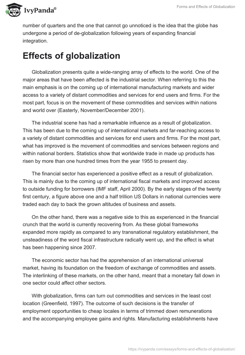 Forms and Effects of Globalization. Page 5