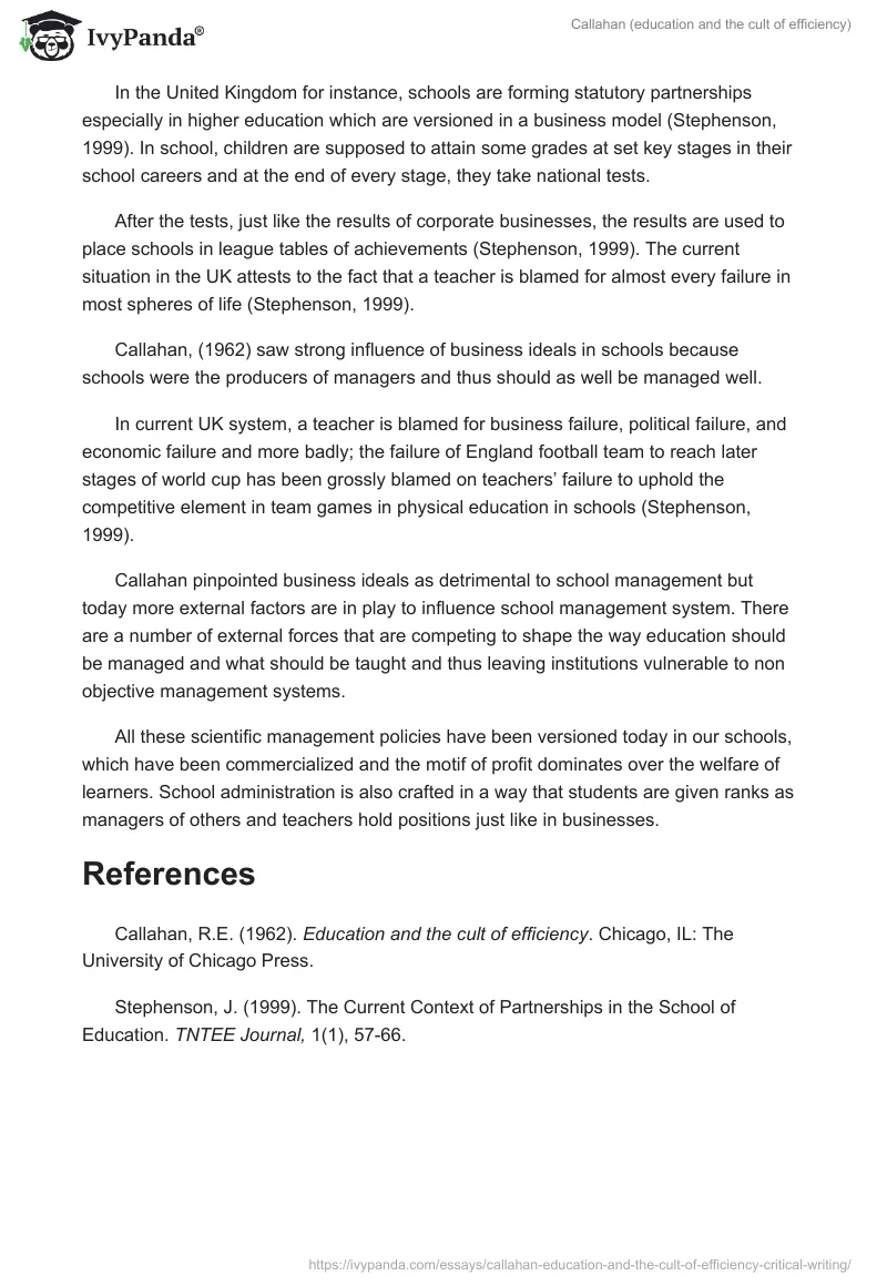 Callahan (education and the cult of efficiency). Page 2