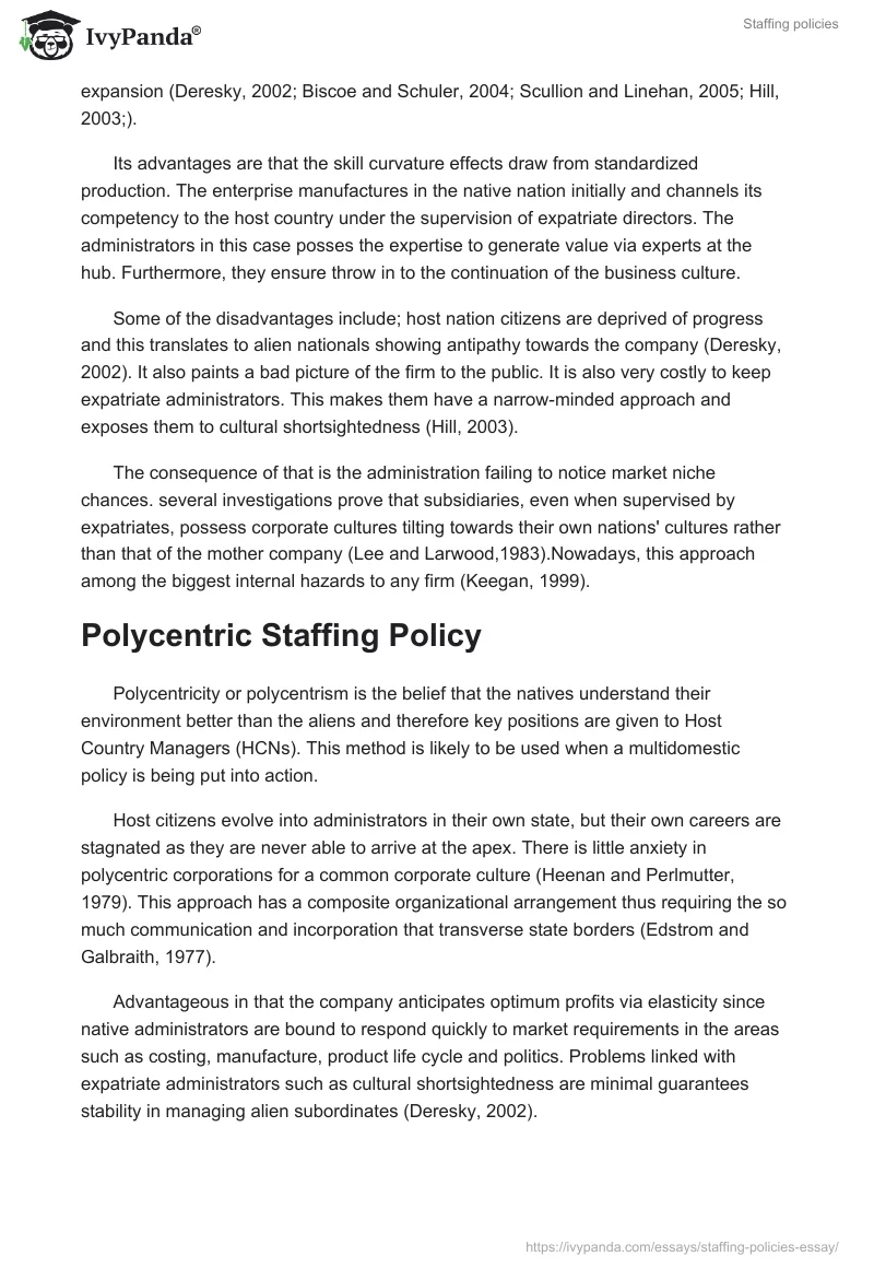 Staffing Policies. Page 3