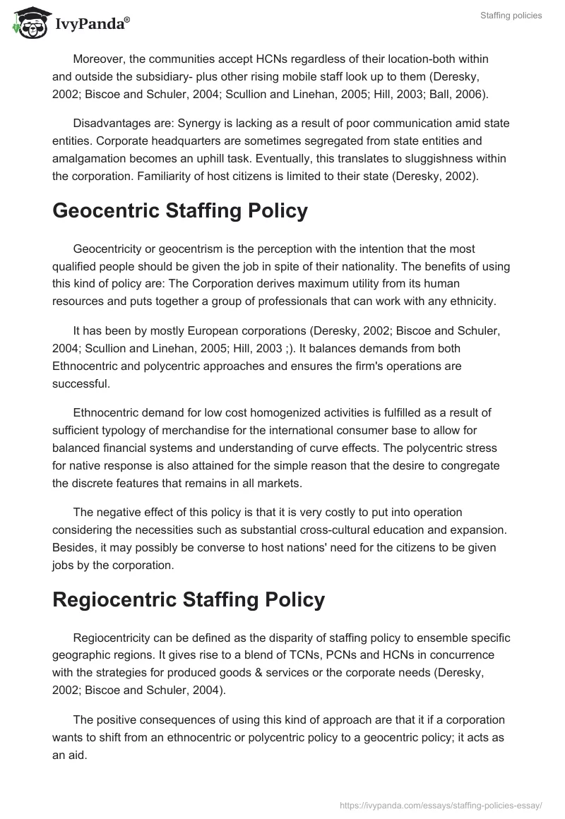 Staffing Policies. Page 4