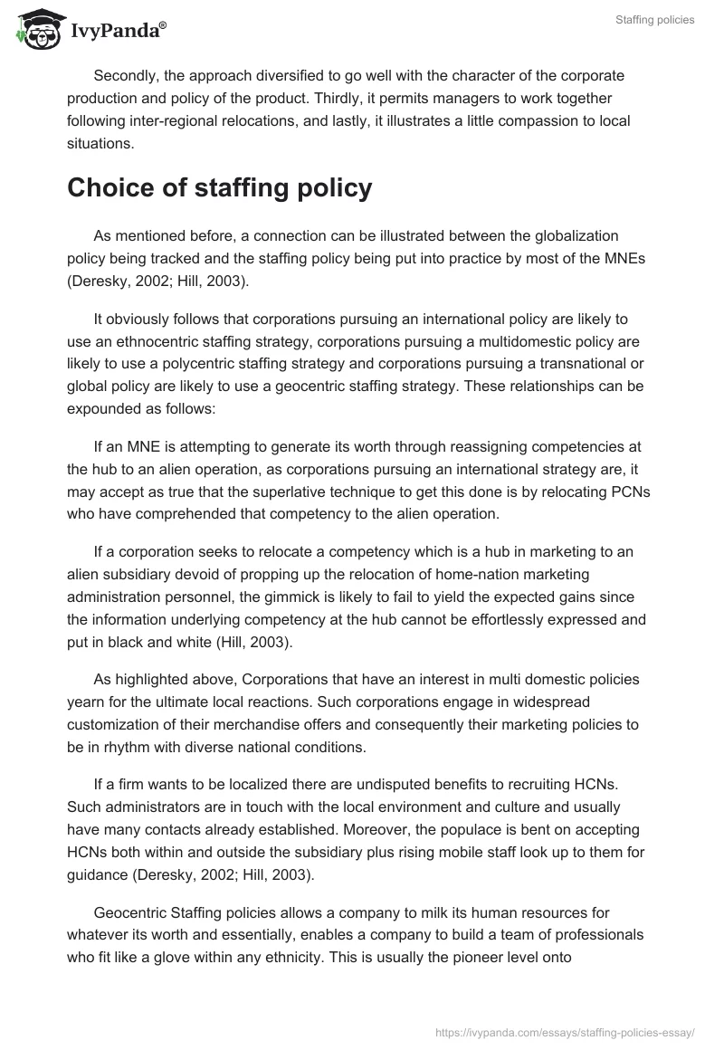 Staffing Policies. Page 5