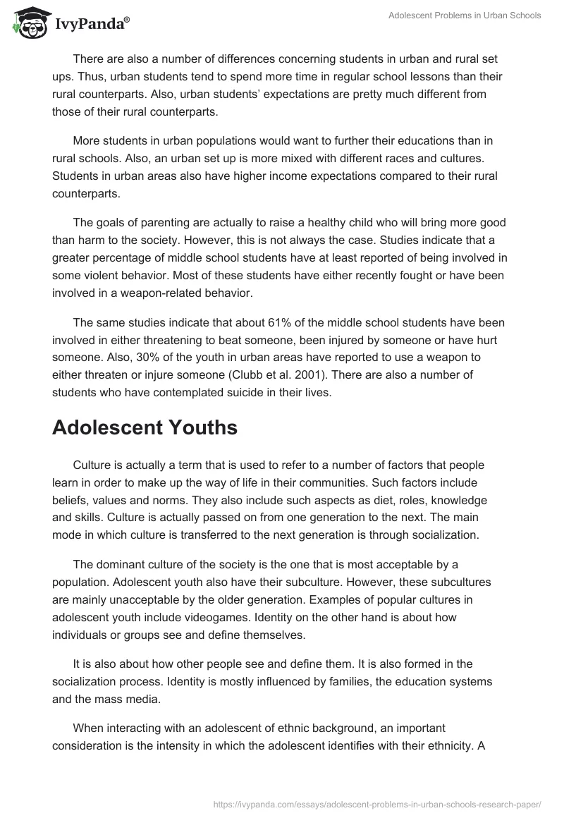 Adolescent Problems in Urban Schools. Page 5