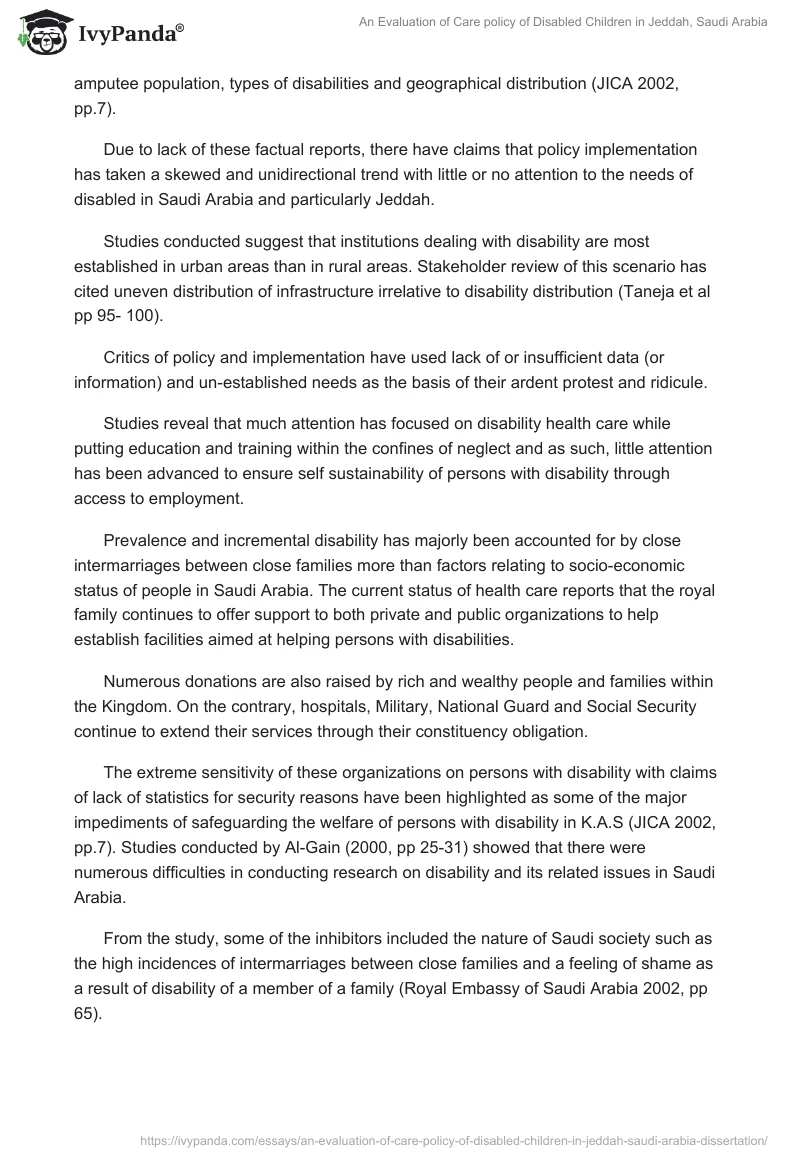 An Evaluation of Care policy of Disabled Children in Jeddah, Saudi Arabia. Page 3