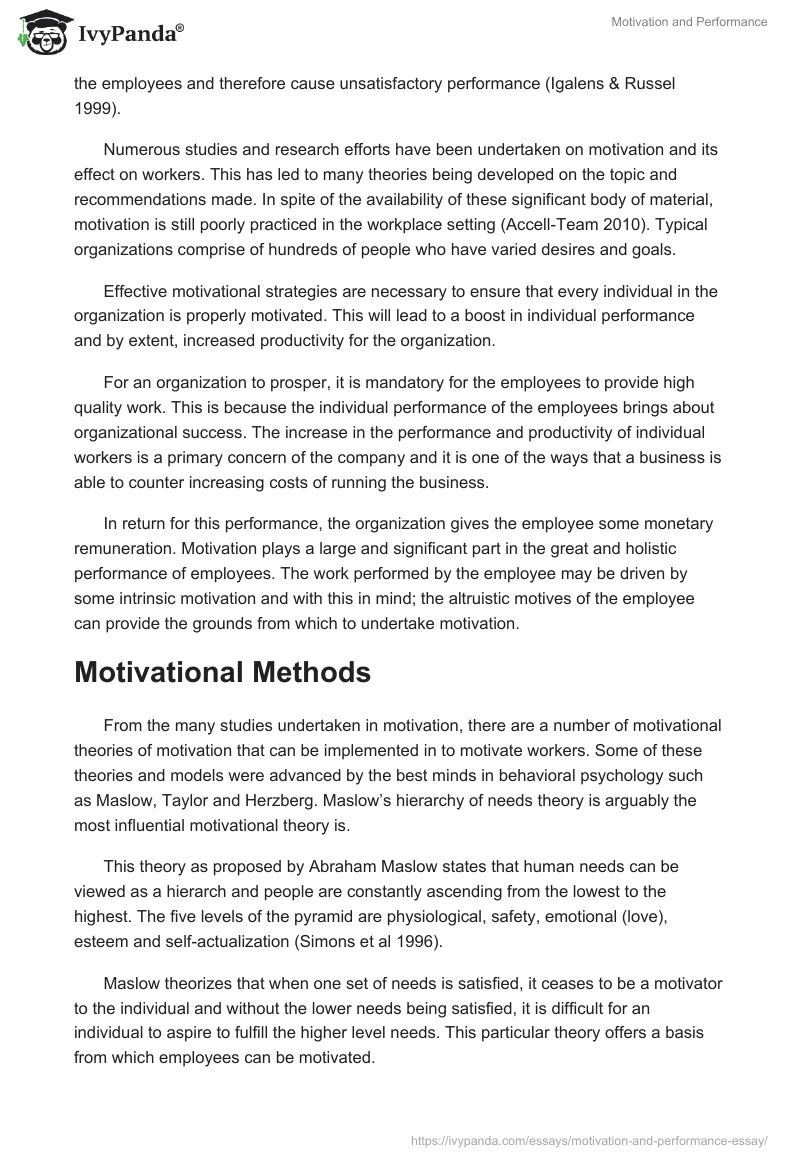 Motivation and Performance. Page 3