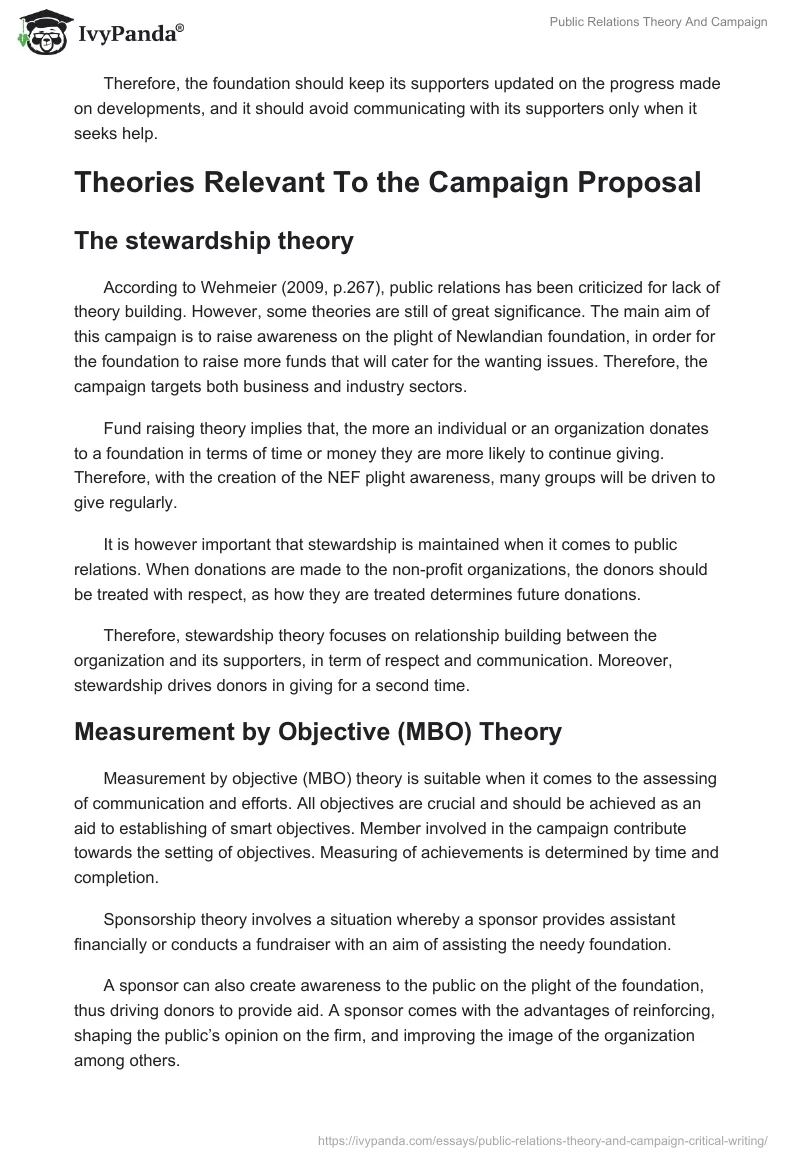 Public Relations Theory And Campaign. Page 4