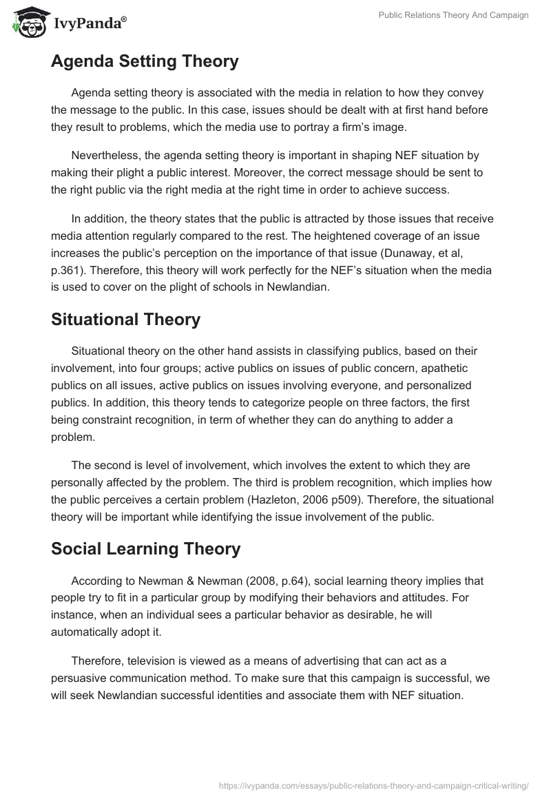 Public Relations Theory And Campaign. Page 5