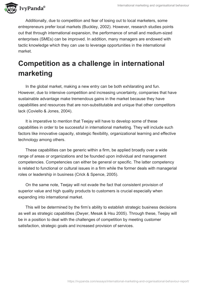 International marketing and organisational behaviour. Page 2