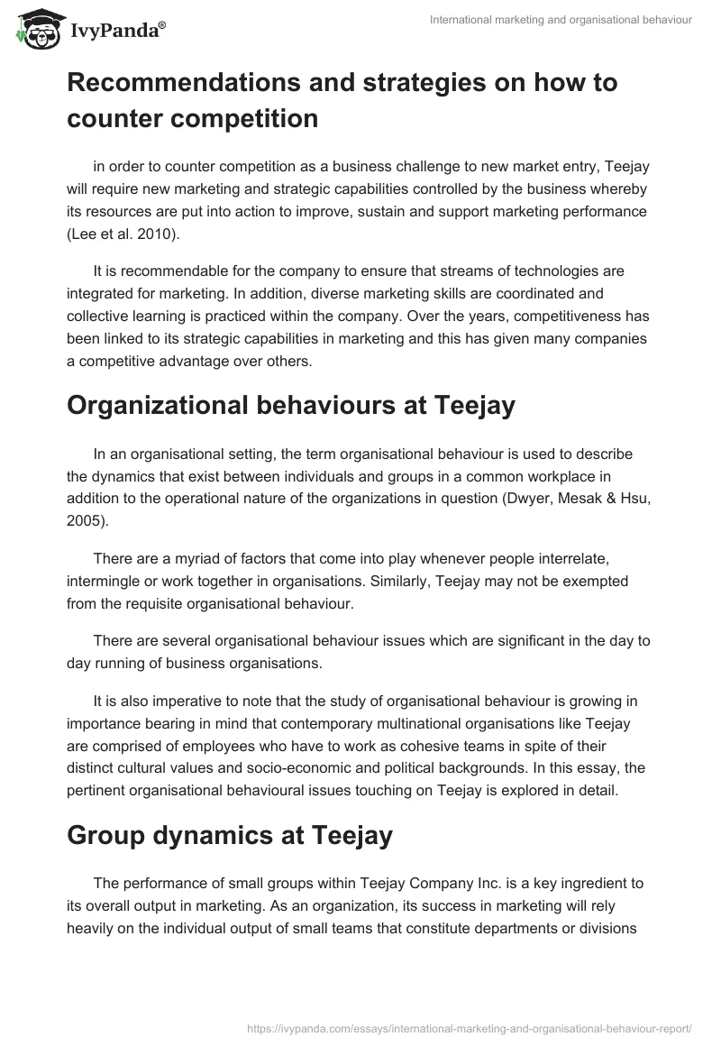 International marketing and organisational behaviour. Page 3