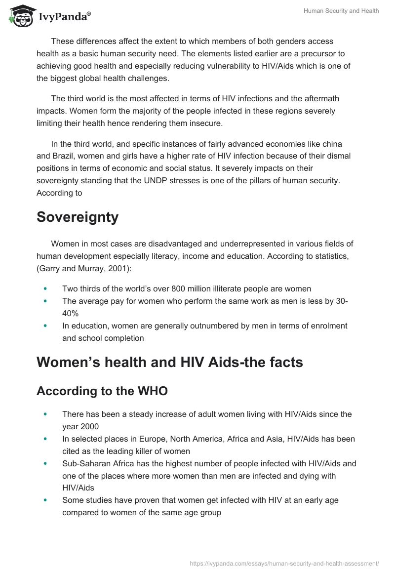 Human Security and Health. Page 2