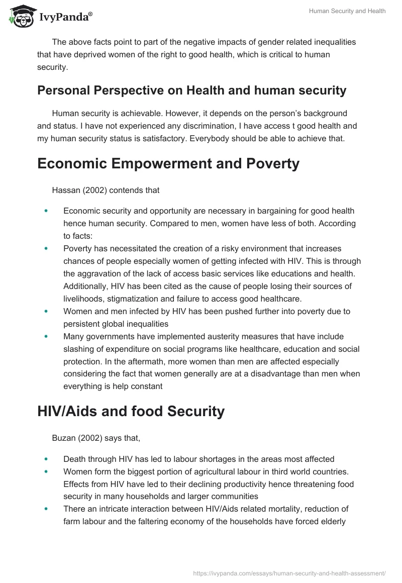 Human Security and Health. Page 3