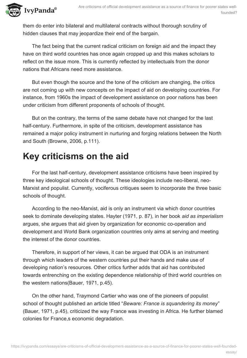 Are criticisms of official development assistance as a source of finance for poorer states well-founded?. Page 3