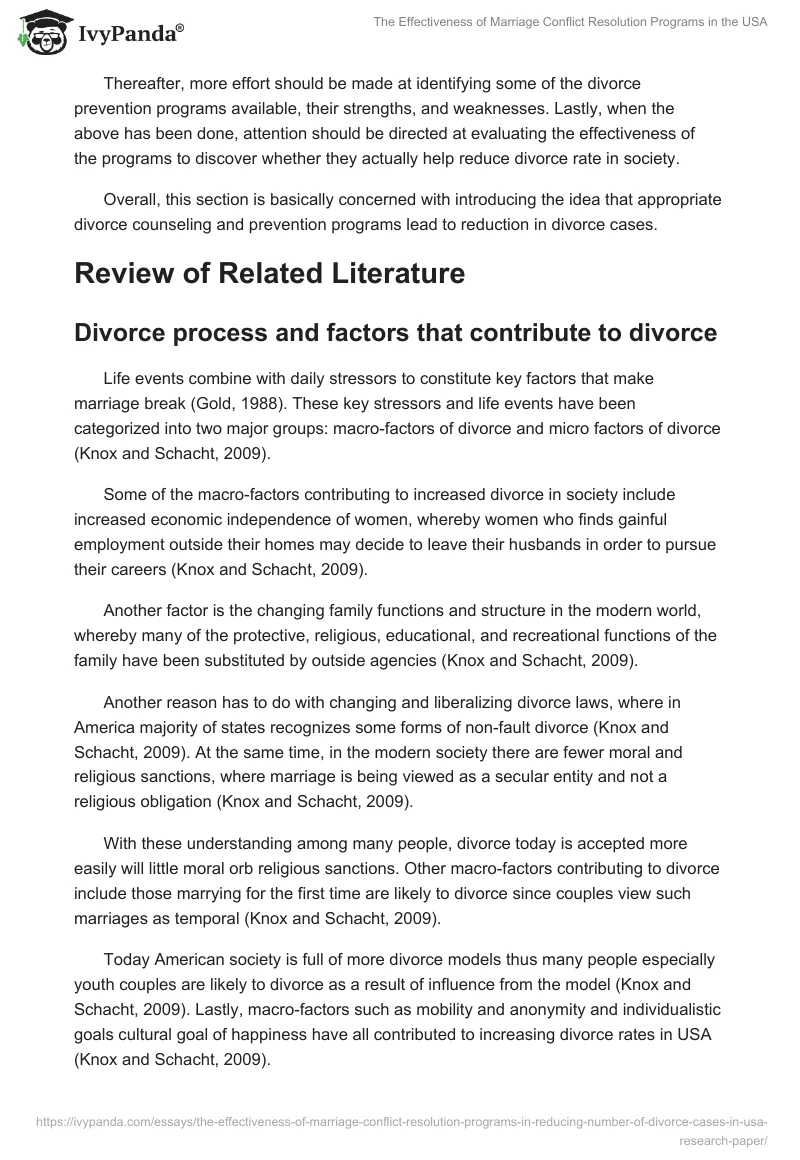 The Effectiveness of Marriage Conflict Resolution Programs in the USA. Page 5