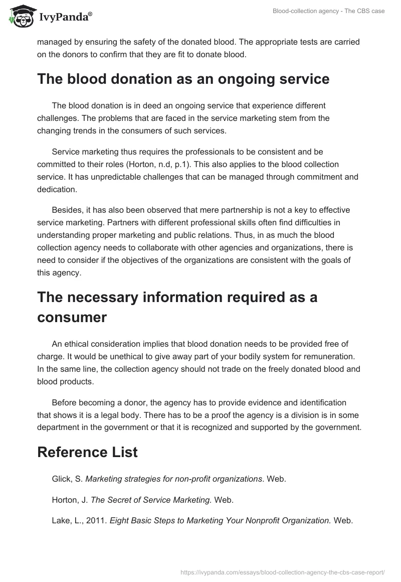 Blood-collection agency - The CBS case. Page 5