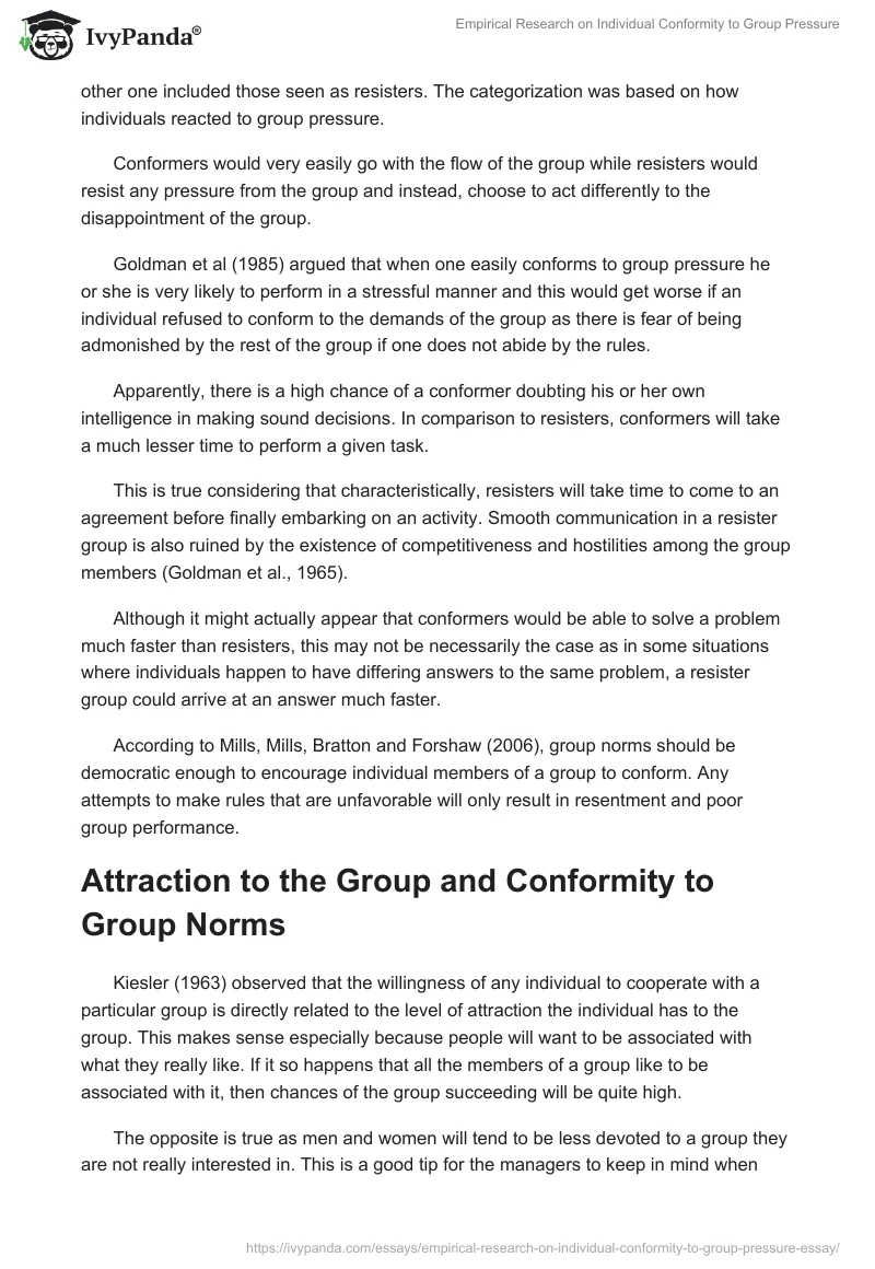 Empirical Research on Individual Conformity to Group Pressure. Page 5
