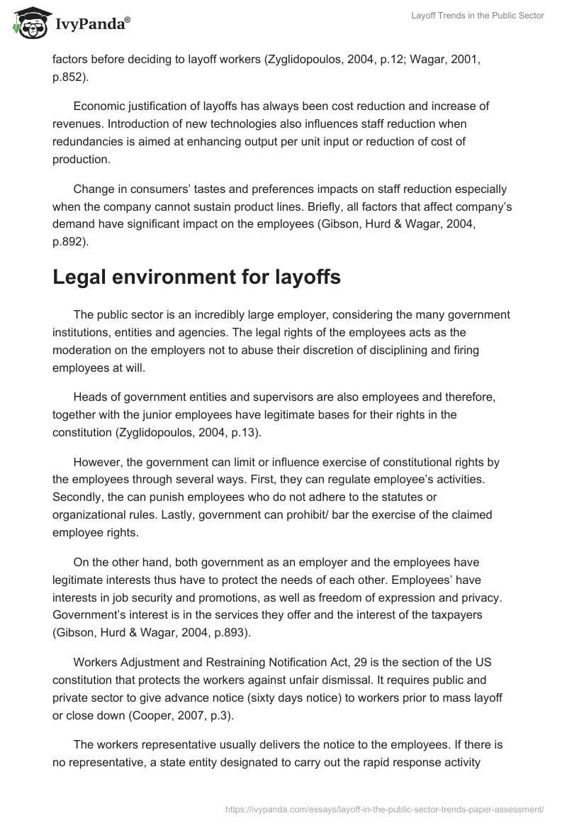 Layoff Trends in the Public Sector. Page 2