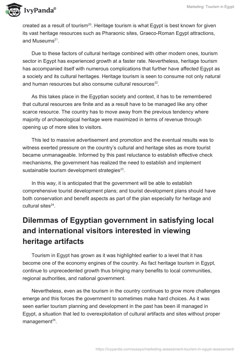 Marketing: Tourism in Egypt. Page 4