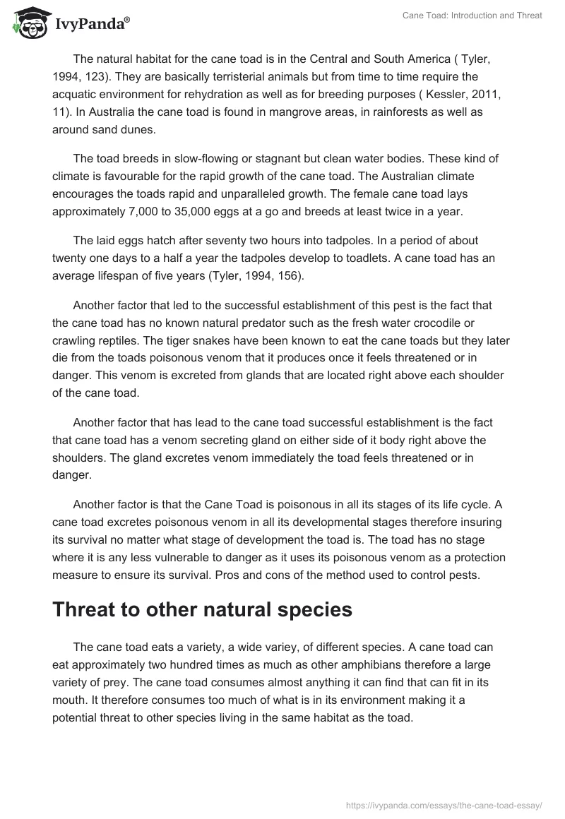 Cane Toad: Introduction and Threat. Page 2