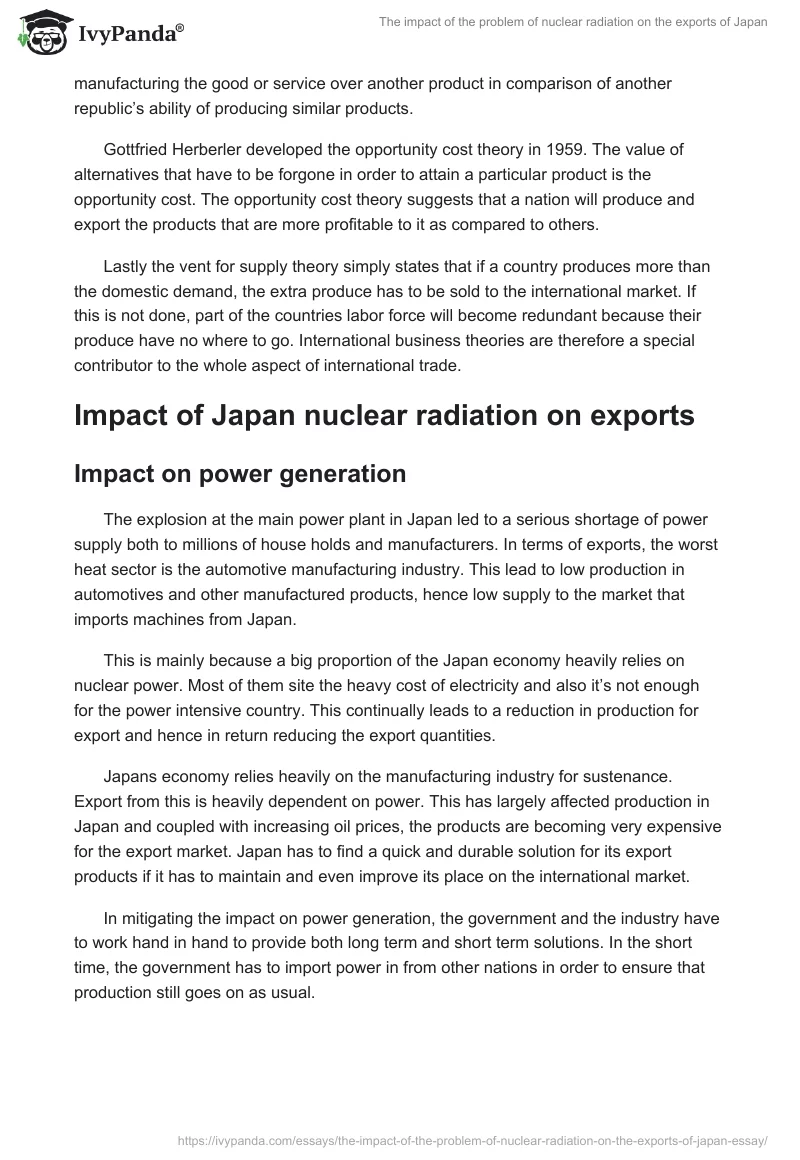 The impact of the problem of nuclear radiation on the exports of Japan. Page 3
